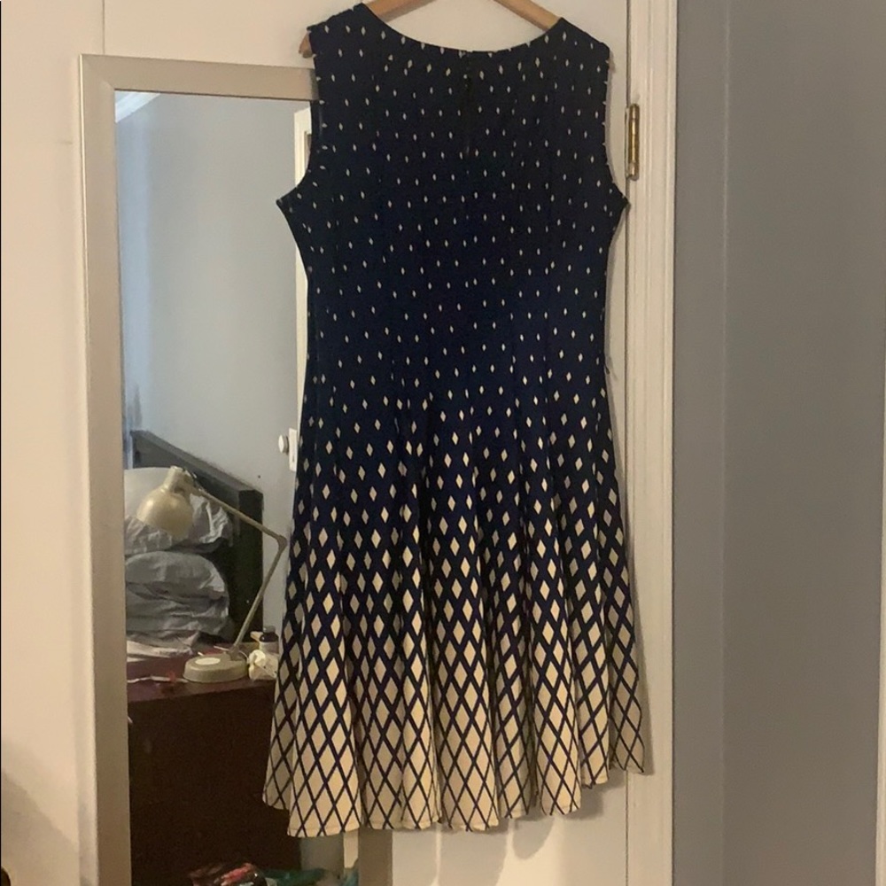 PXL Navy and Beige HAANI Dress (stretchy)